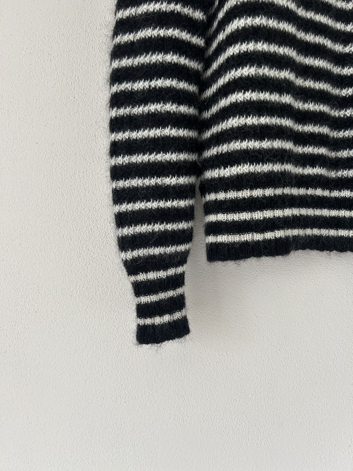 Saint Laurent Paris Striped Mohair Turtleneck Sweater Size US M / EU 48-50 / 2 - 6 Thumbnail