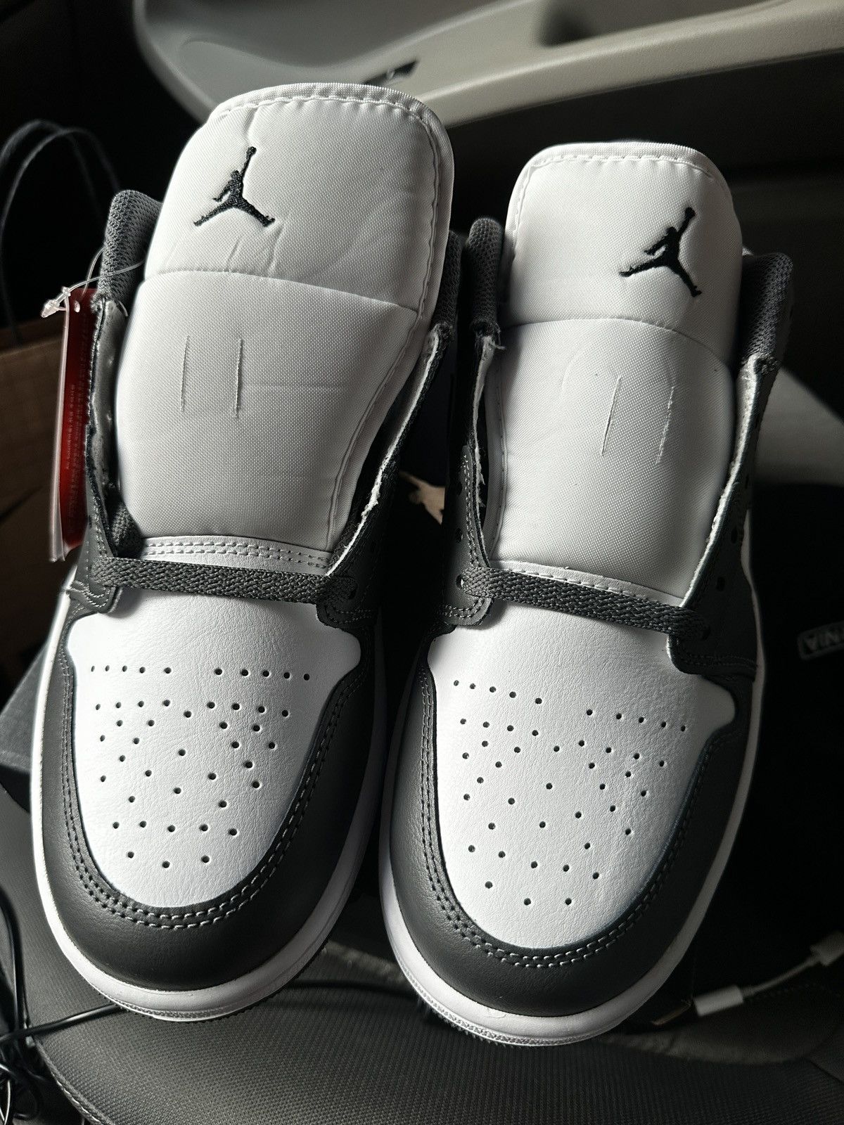 Jordan Brand × Nike *New* Size 10 Men Air Jordan 1 Low White Black Iron Gray Size US 10 / EU 43 - 9 Thumbnail