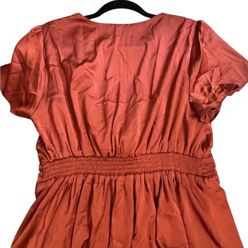 Designer Baltic Born l Poppy Satin Midi Dress XL Burnt Orange Rust Size XL / US 12-14 / IT 48-50 - 9 Thumbnail
