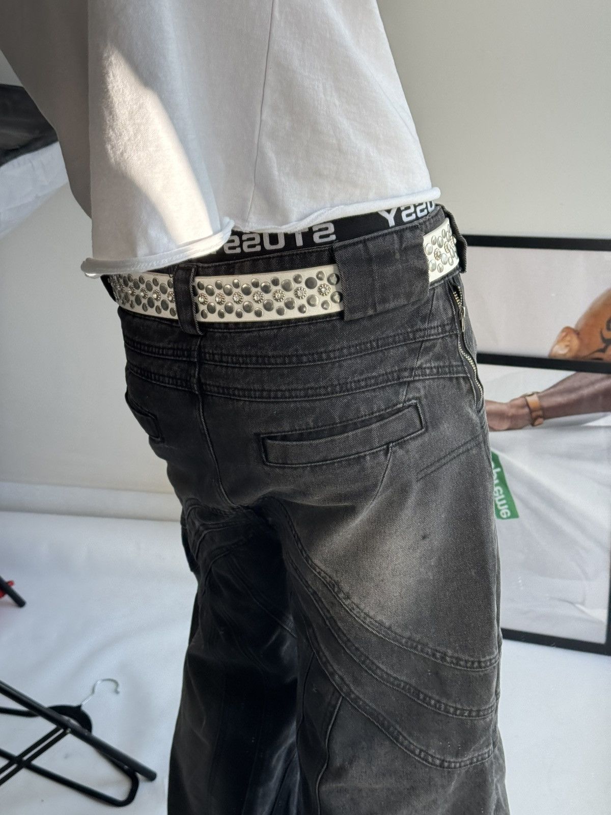 Hysteric Glamour × Japanese Brand × Vintage 🤩 Y2K Vintage Leather Belt BB Simon Style Size ONE SIZE - 3 Thumbnail
