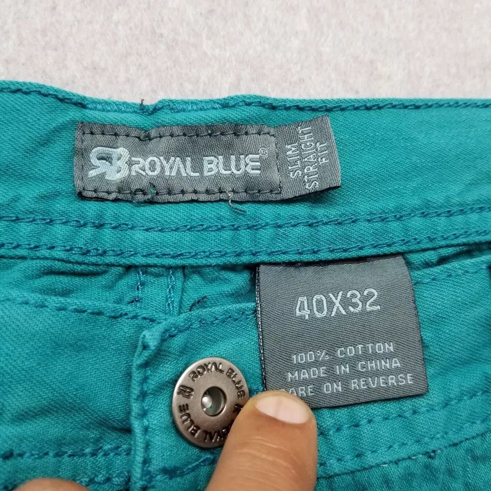 Other Royal Blue Shorts Mens 40 Chino Pockets Slim Casual Cotton Size US 40 / EU 56 - 4 Thumbnail