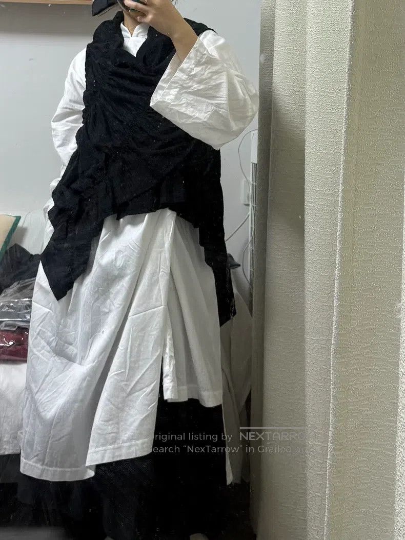 Comme des Garcons Comme Des Garcons White Long Sleeve Chinese Shirt Dress Size S / US 4 / IT 40 - 1 Thumbnail