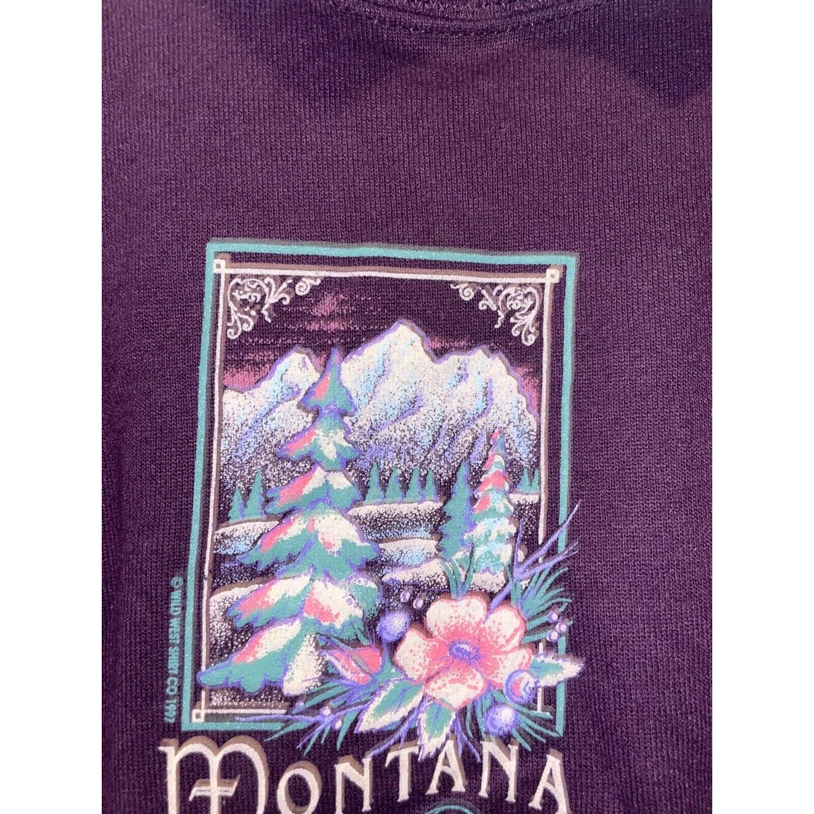 Jerzees Vintage Montana Sweatshirt Big Sky Crewneck VTG L 90s Size L / US 10 / IT 46 - 3 Thumbnail