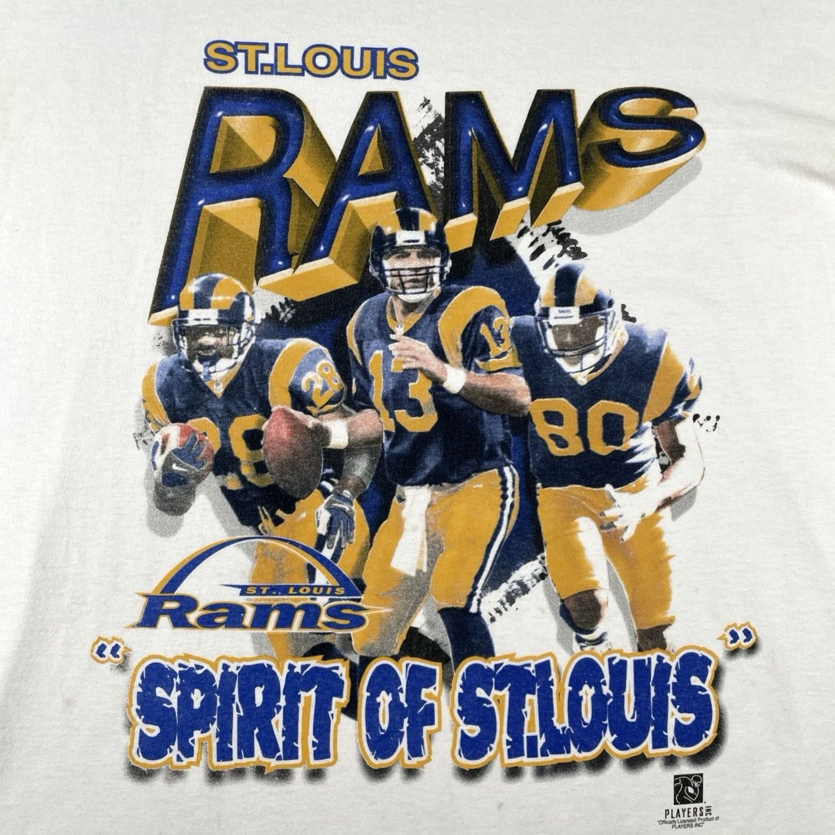 Vintage VINTAGE Cotton Park Shirt 2XL Mens White NFL St. Louis Rams Spirit 90s Classic Sports Park Cotton Shirt Size US XXL / EU 58 / 5 - 3 Thumbnail
