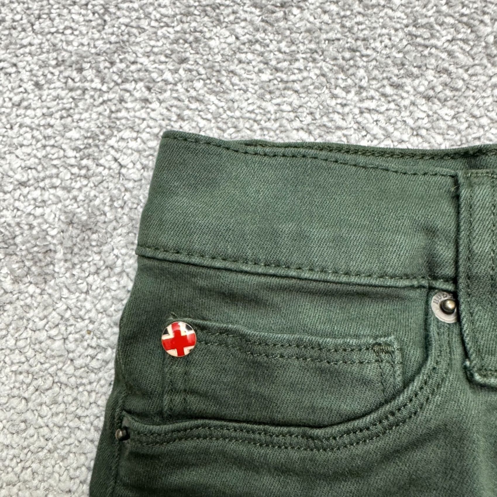 Hudson Hudson Krista Jeans Women 27 Olive Green Mid Rise 29 Inseam Cropped 5-Pocket Denim Cotton Blend Size 27" / US 4 / IT 40 - 3 Thumbnail