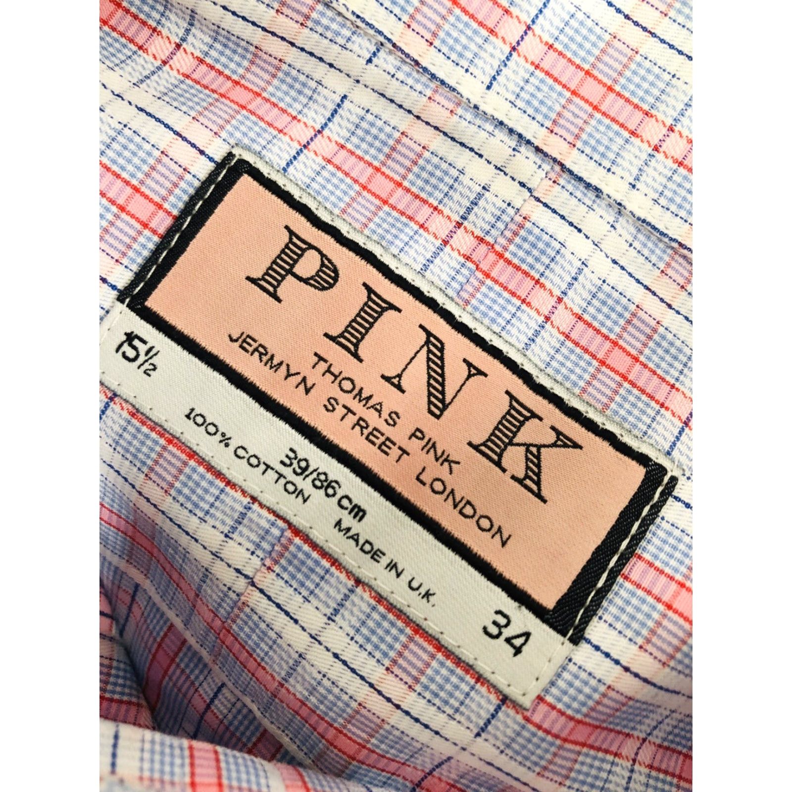 Pinko Thomas Pink London Plaid Shirt Mens 15.5/34 Long Sleeve Button-Up EXCELLENT Size US M / EU 48-50 / 2 - 6 Thumbnail