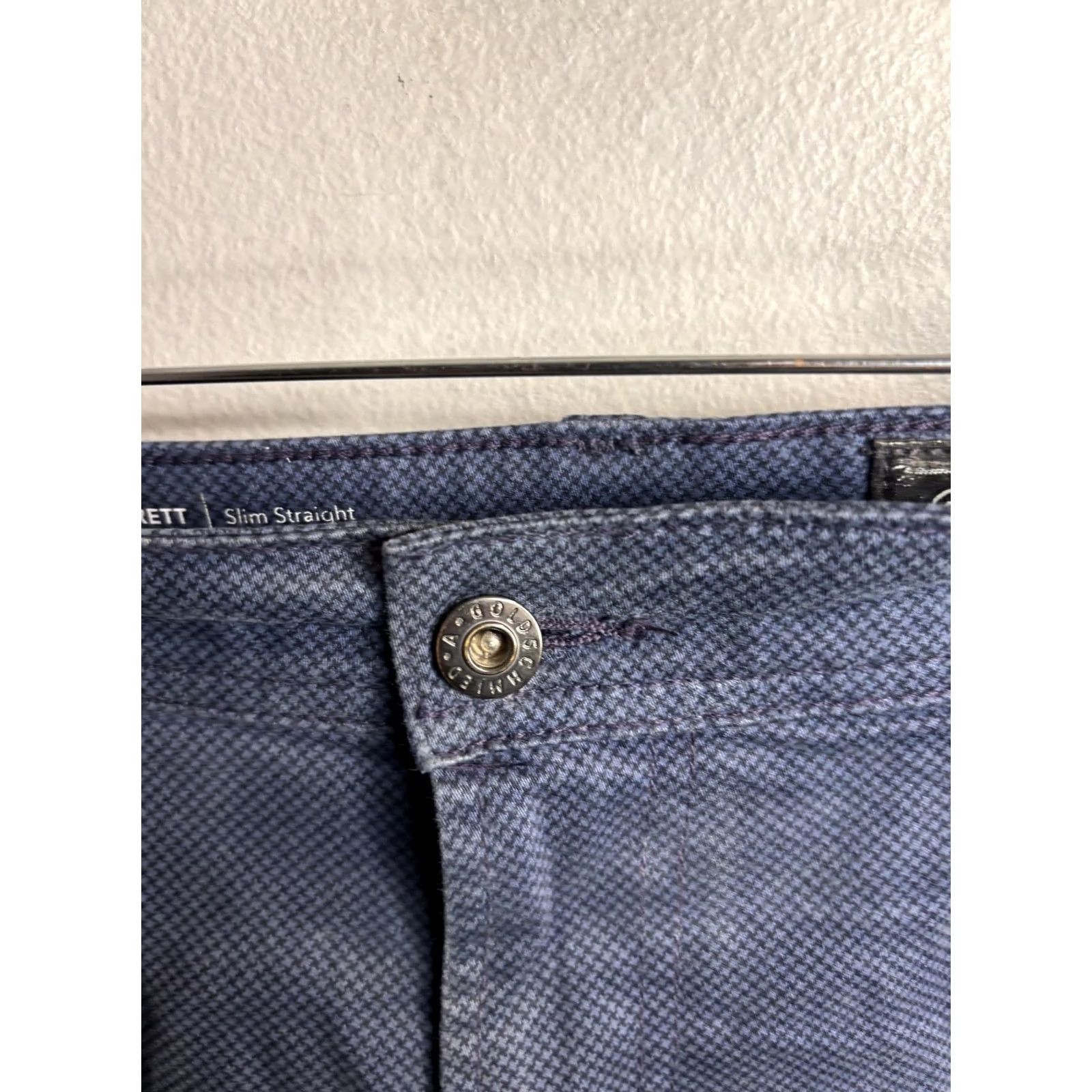 Vintage AG Adriano Goldschmied Everett Jeans Mens 44x33 Blue Slim Straight Geometric Denim 5-Pocket N/A Size US 44 / EU 60 - 3 Thumbnail