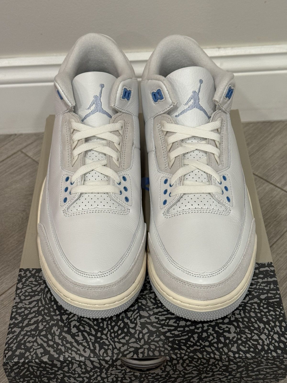 Jordan Brand Jordan 3 Retro Lucky Shorts White Hydrogen Blue Legend Sz 12 Size US 12 / EU 45 - 5 Thumbnail