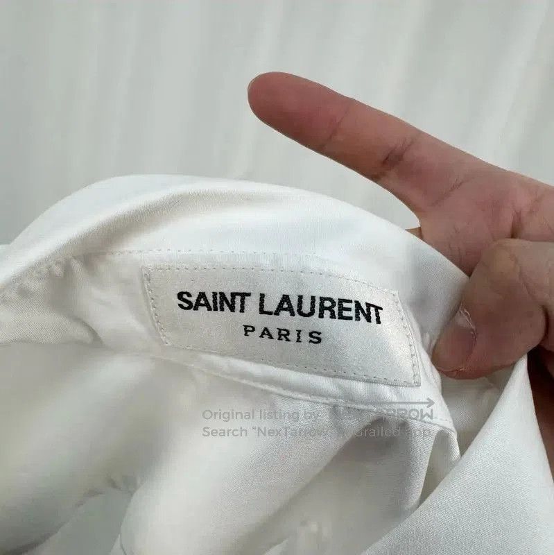 Yves Saint Laurent YSL White Ruffled Long Sleeve Shirt for Women . Size XS / US 0-2 / IT 36-38 - 5 Thumbnail