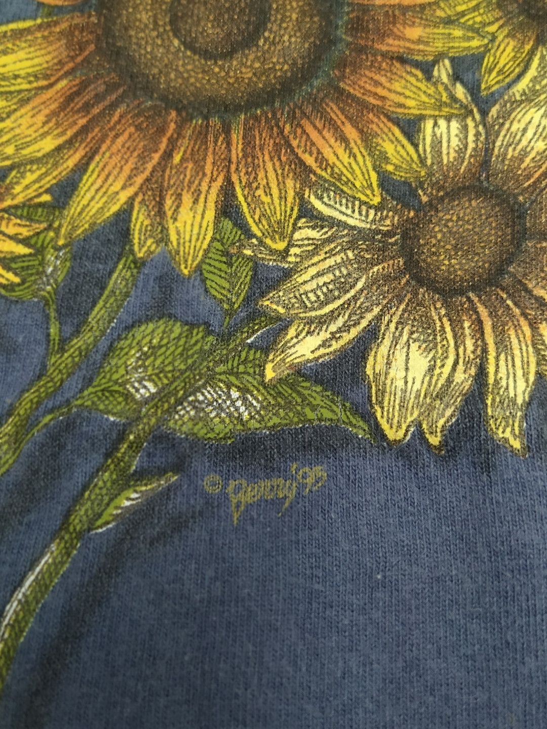 Vintage VINTAGE 90s Sunflowers Botanical Graphic Made in USA Size US XL / EU 56 / 4 - 11 Thumbnail