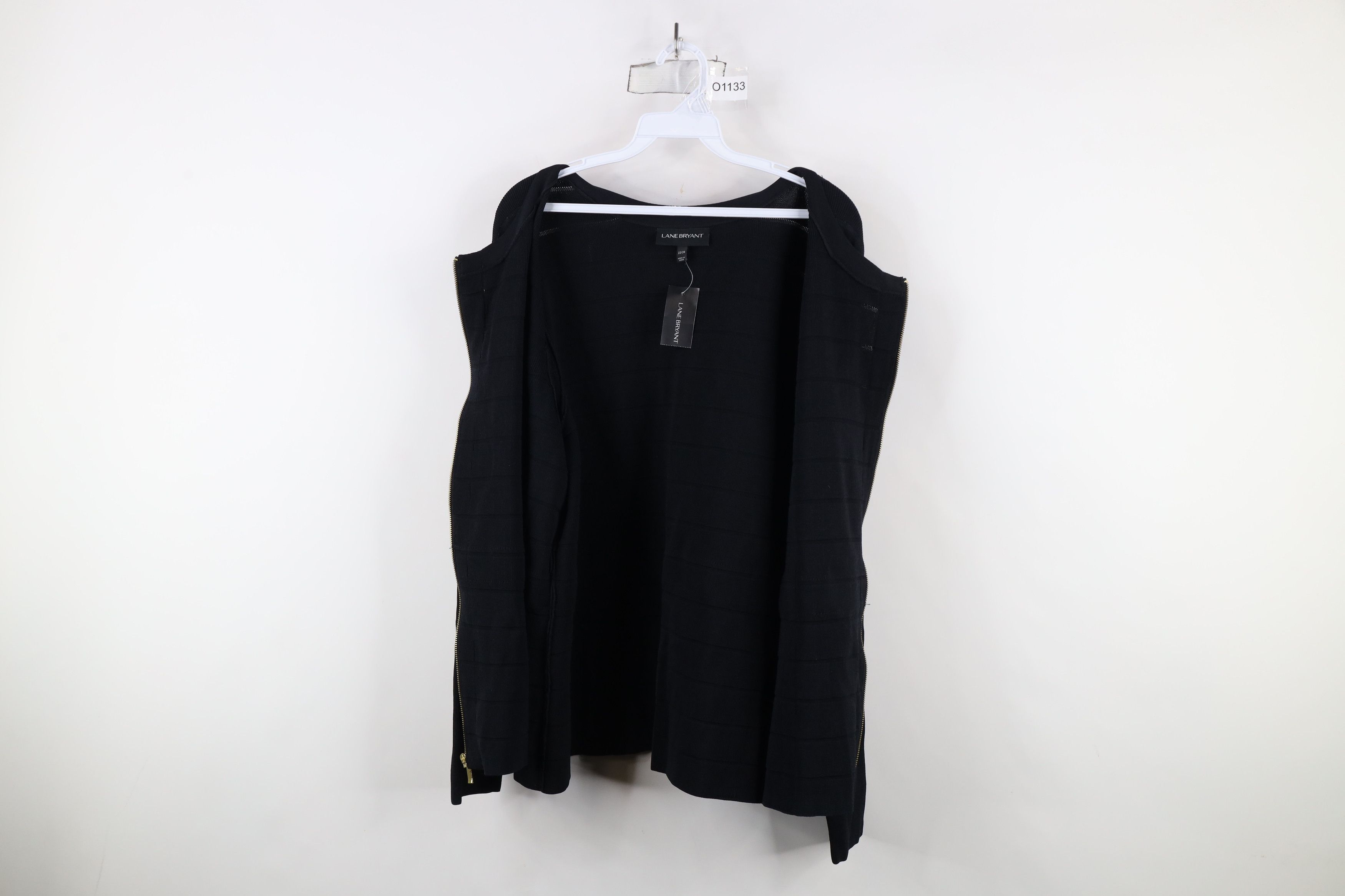 Vintage New Lane Bryant Ribbed Knit Full Zip Sweater Jacket Black Size 3XL / US 20-22 - 8 Thumbnail
