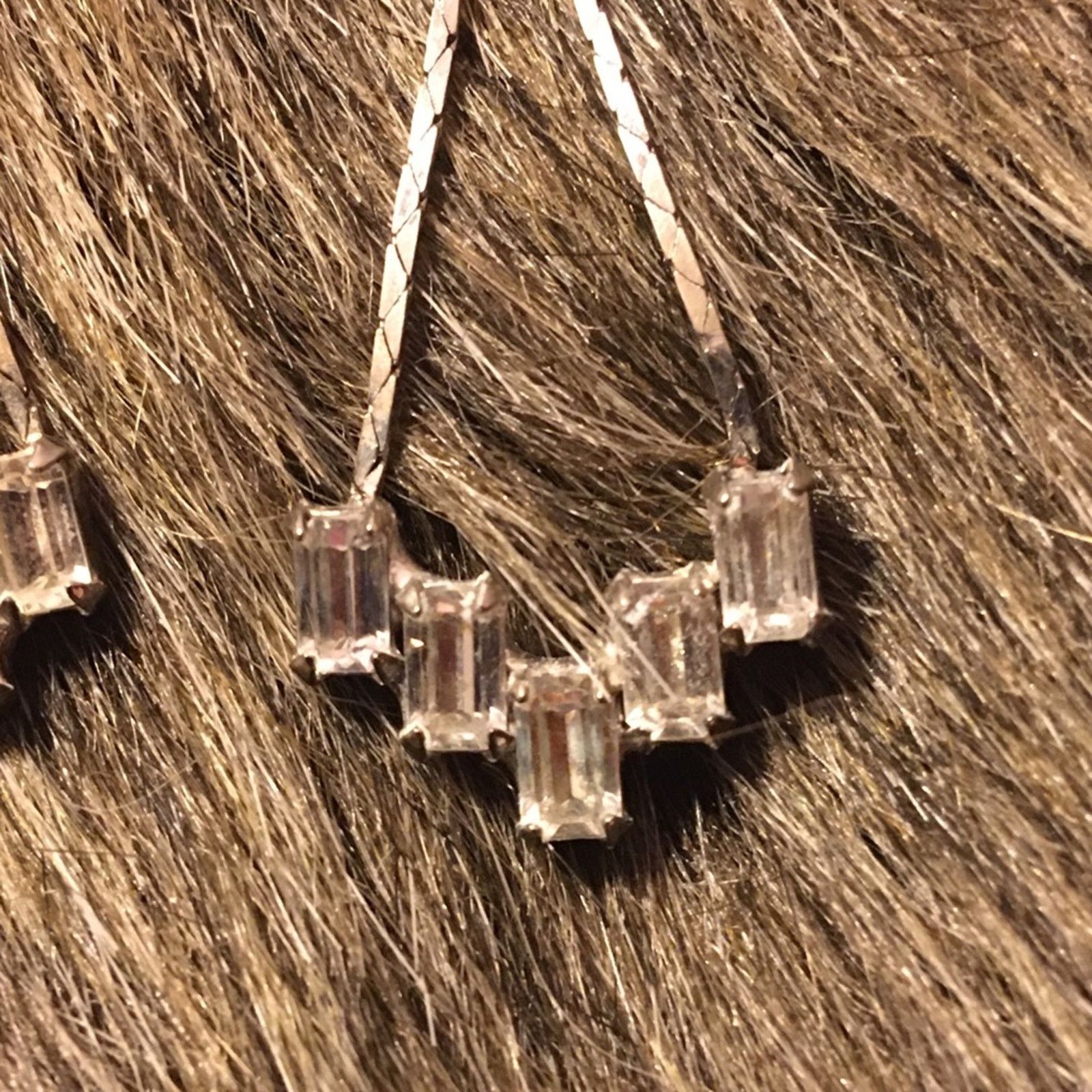 Vintage Vintage silver chain rhinestone dangle earrings Size ONE SIZE - 5 Thumbnail