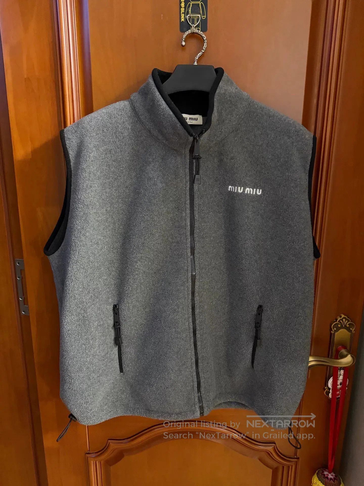 Miu Miu gray fleece zip vest size L. Size L / US 10 / IT 46 - 1 Thumbnail