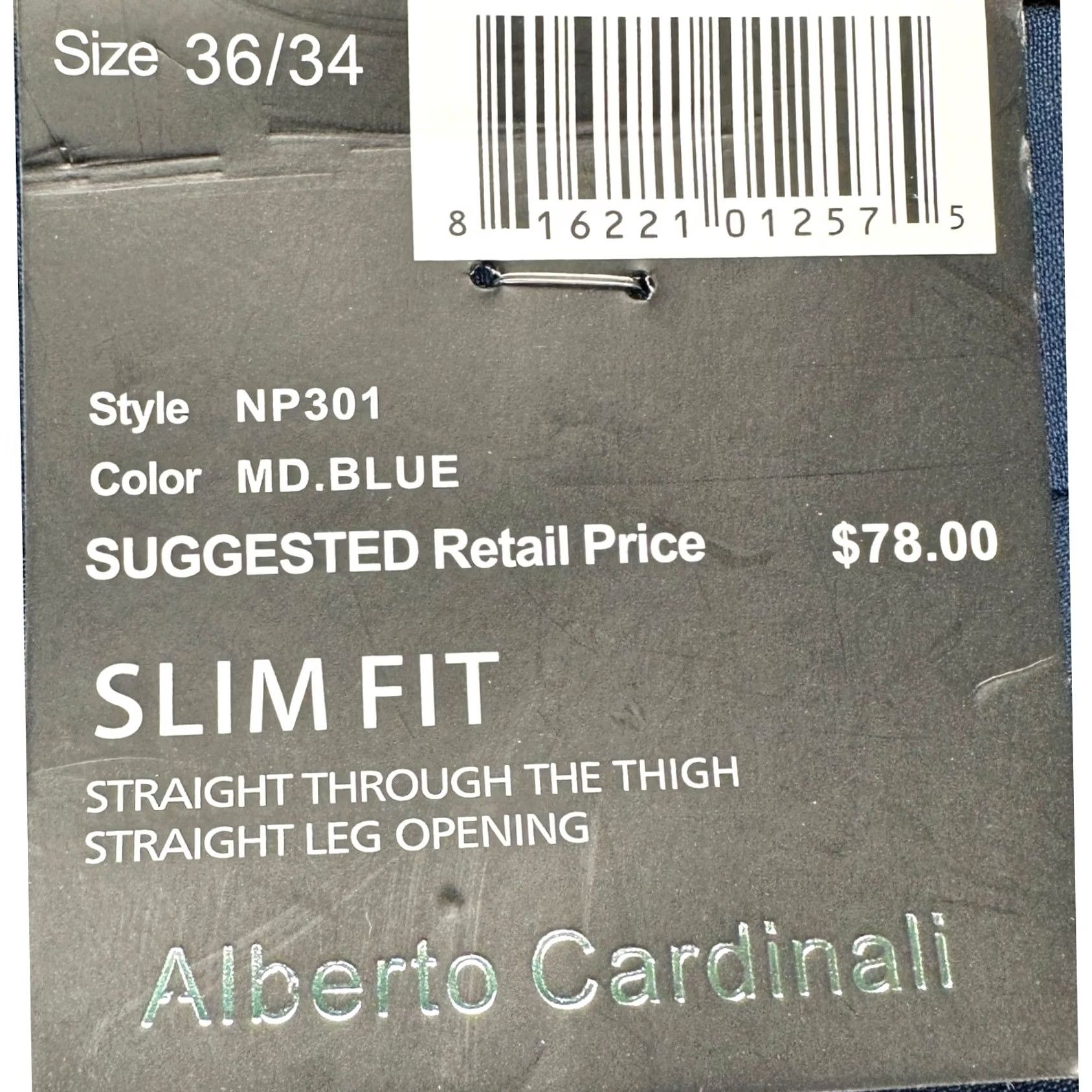 Vintage Alberto Cardinal Dress Pants Men 36X34 Blue Slim Flat Front Straight Leg NEW Size US 36 / EU 52 - 2 Thumbnail