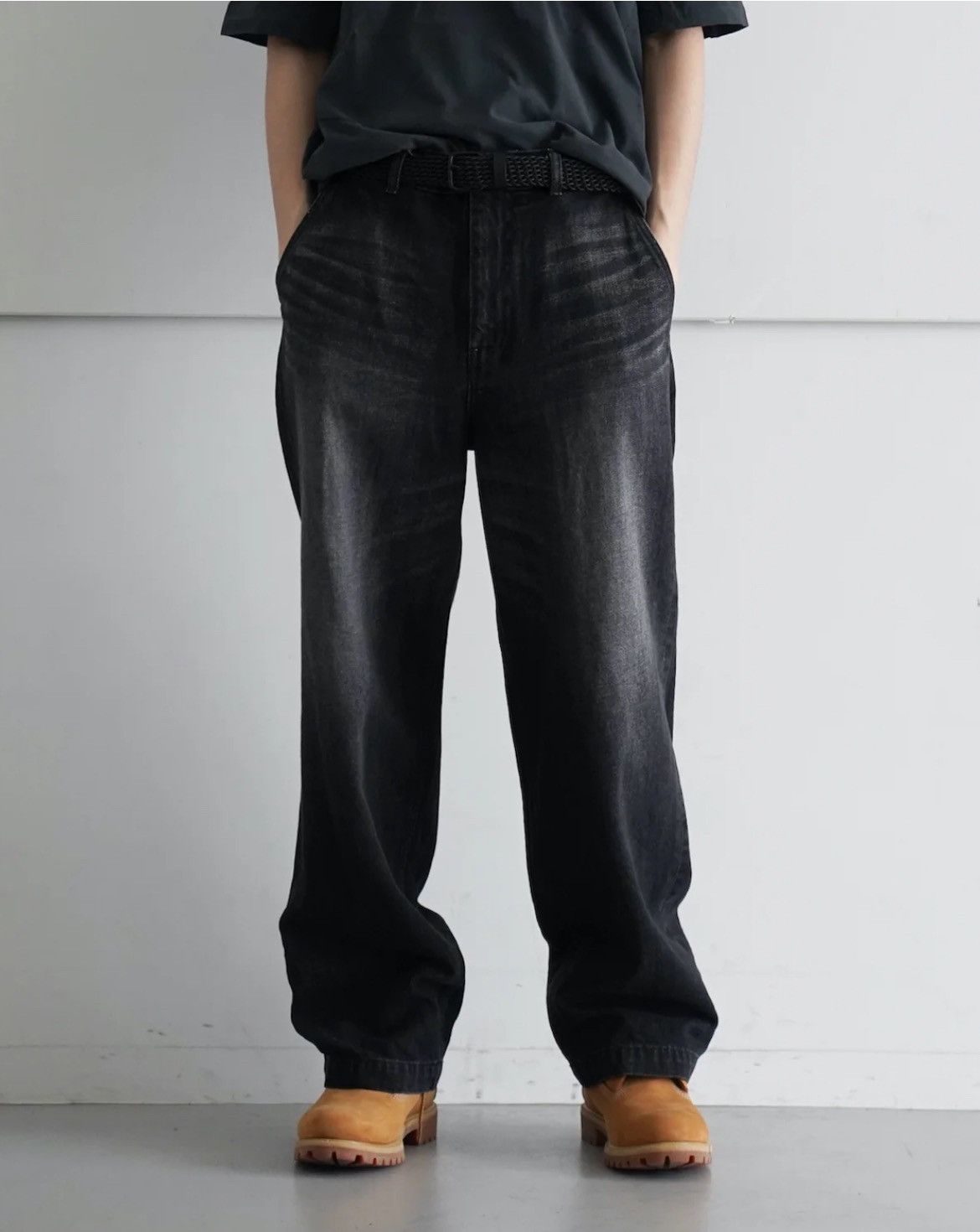 Japanese Brand Order Loose Fit Vintage Wash Japanese Denim Size US 29 - 7 Thumbnail