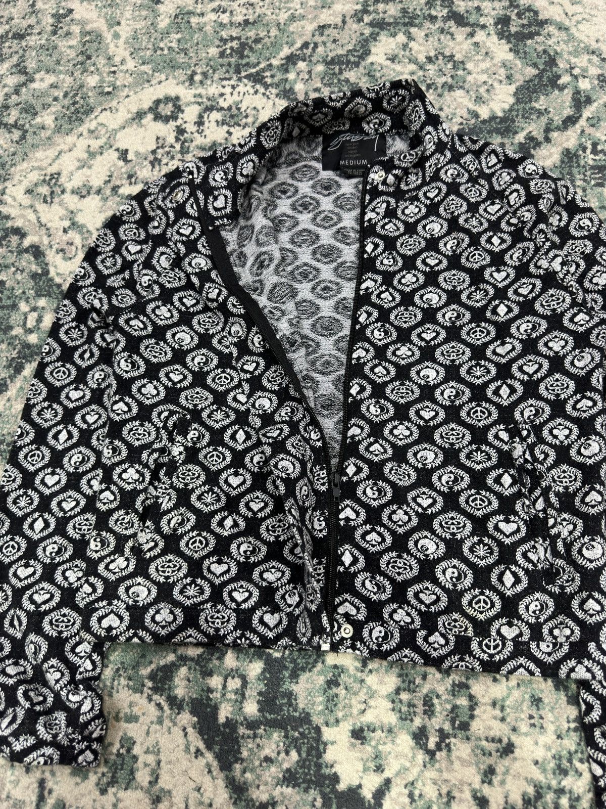 Stussy Stüssy Ol Yin Yang Black Jade Towel Zipper Jacket Size US M / EU 48-50 / 2 - 6 Thumbnail