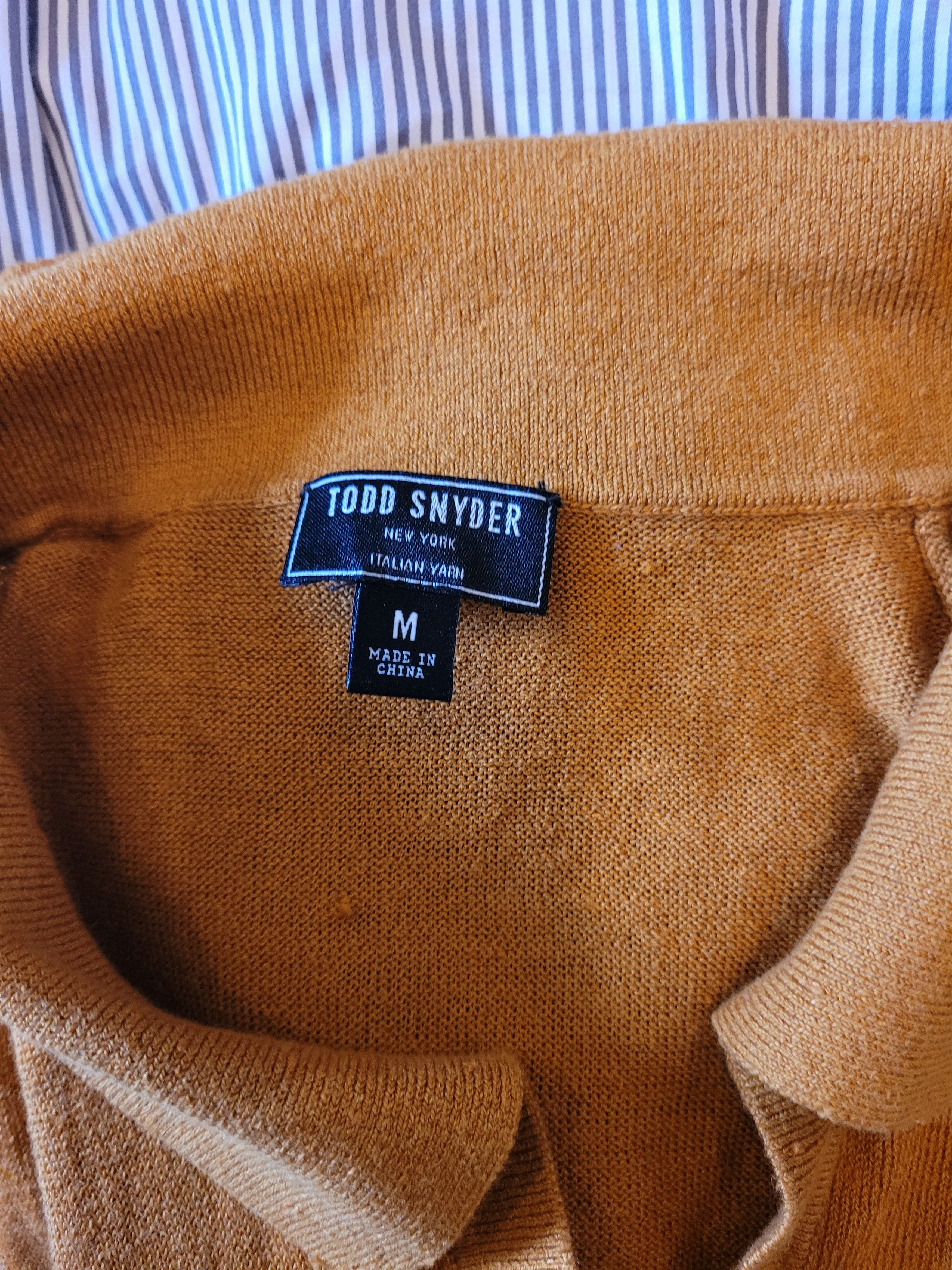 Todd Snyder short sleeve linen Riviera sweater polo in burnt orange Size US M / EU 48-50 / 2 - 3 Thumbnail