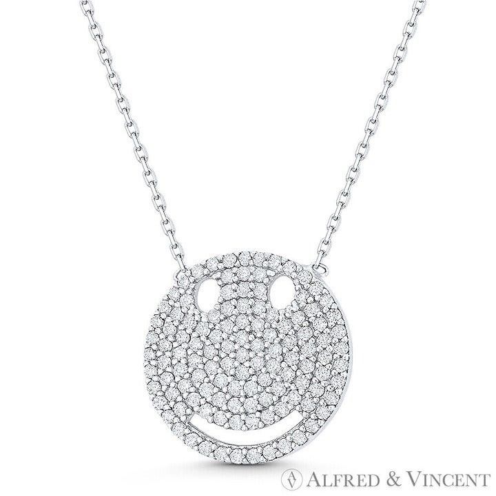 Other Smiley Face Emoji CZ Crystal Pave Pendant Size ONE SIZE - 1 Preview
