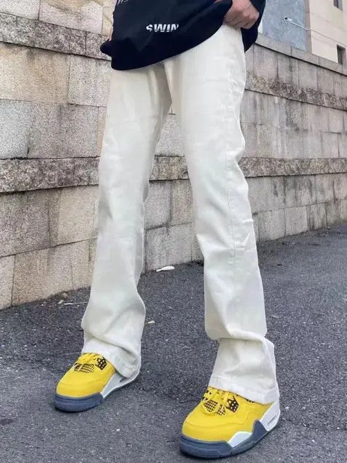 Japanese Brand × Jean High street apricot all-match stacked bootcut jeans Size US 32 / EU 48 - 2 Thumbnail