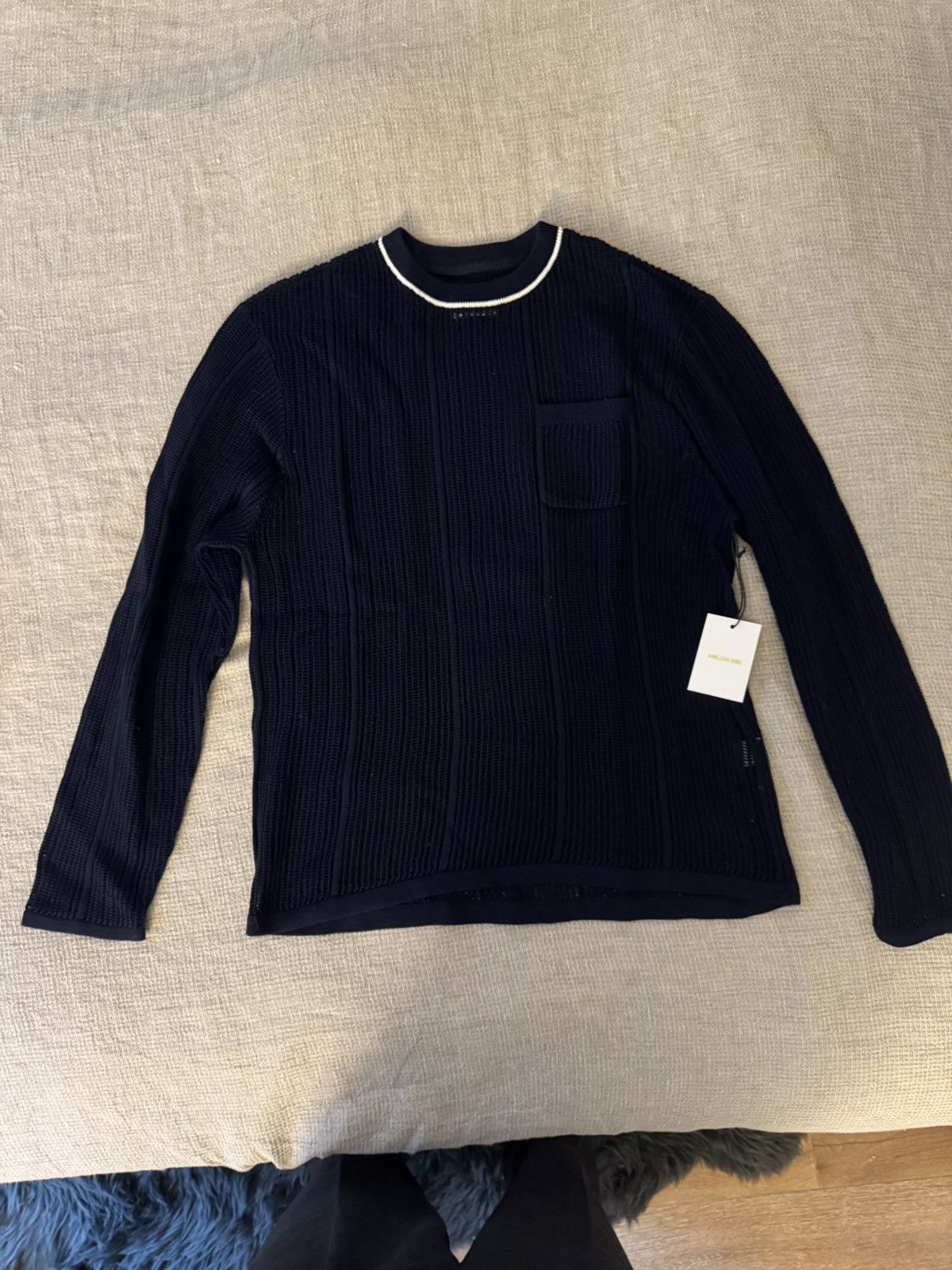 Aime Leon Dore ALD Navy Mesh Knit Long-Sleeve Tee Size US L / EU 52-54 / 3 - 3 Thumbnail