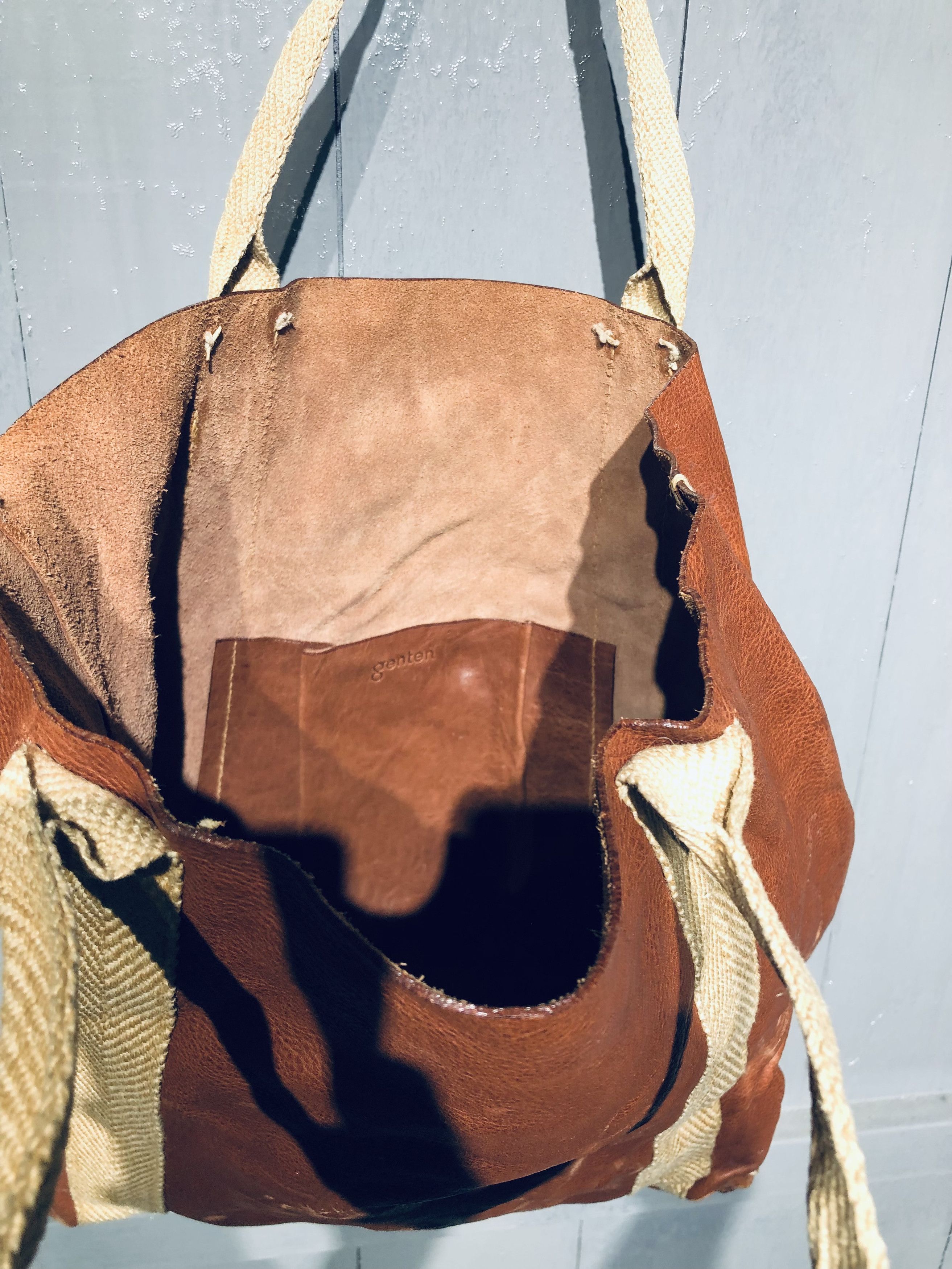 Japanese Brand × Leather JAPANESE GENTEN STREETWEAR FASHION STyLE LEATHER TOTE BAG Size ONE SIZE - 5 Thumbnail