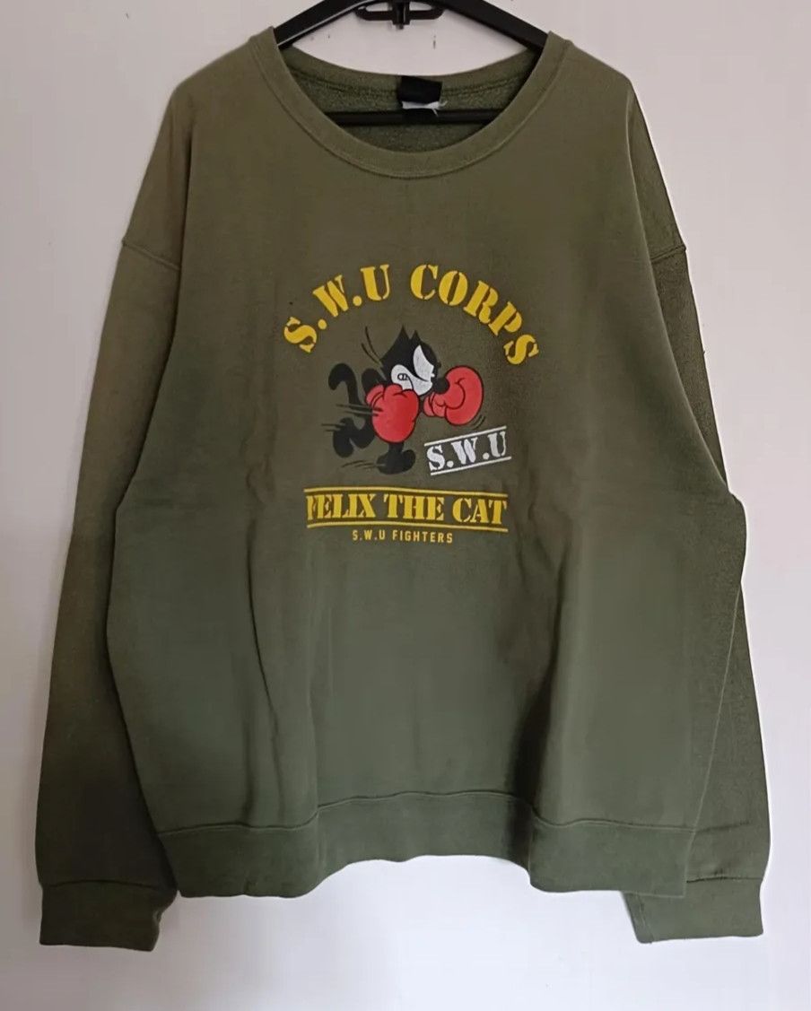 Vintage Sweater Y2K Felix the cat military parody crewneck Size US L / EU 52-54 / 3 - 1 Thumbnail