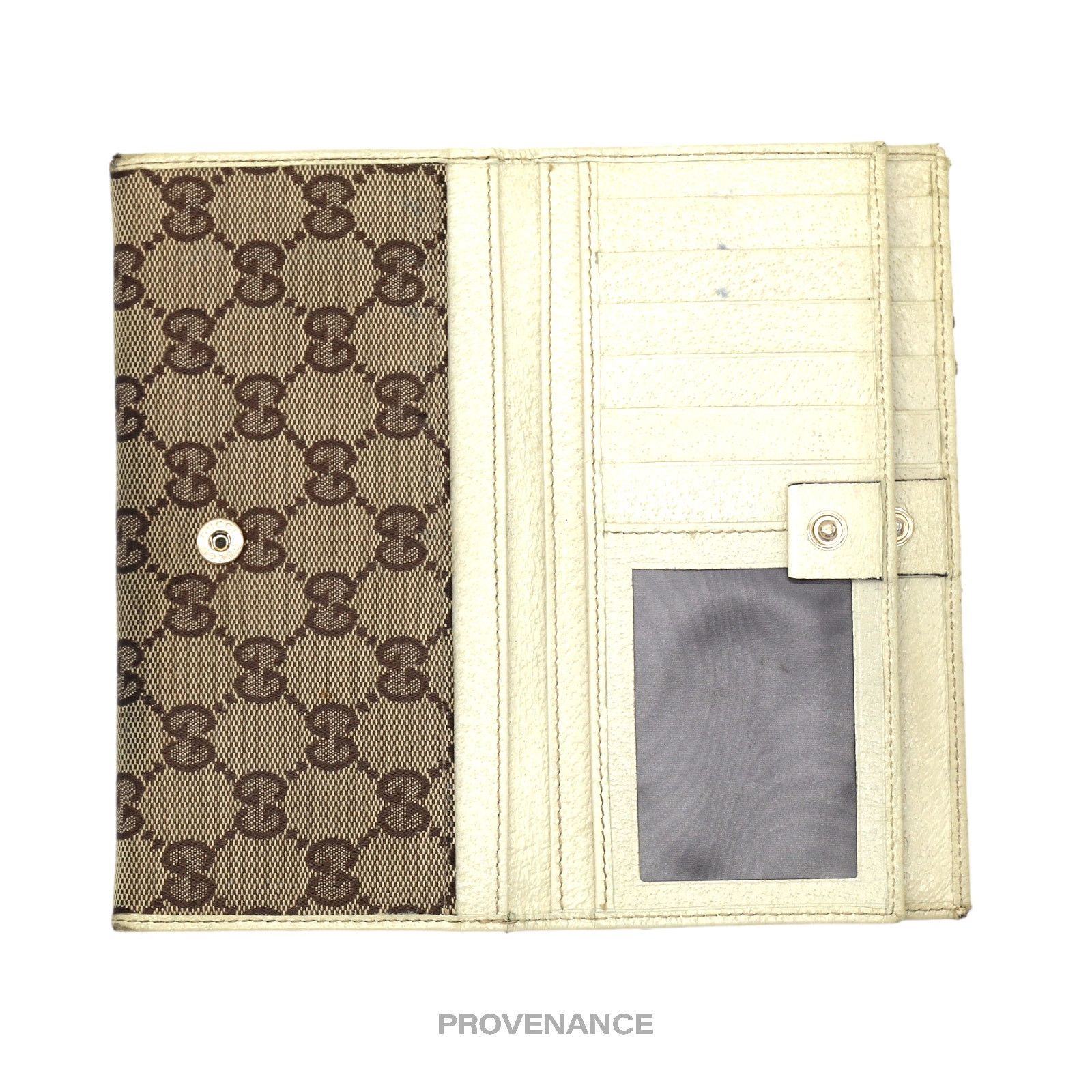 Gucci 🔴 Gucci GG Canvas Long Wallet - White Size ONE SIZE - 6 Thumbnail
