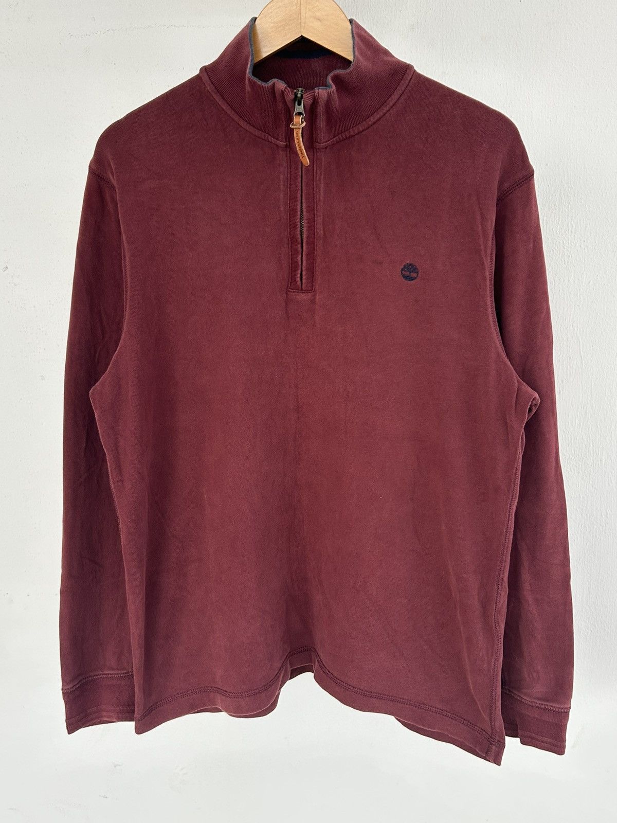 Timberland Timberland Marroon Halfzipper Logo Size US L / EU 52-54 / 3 - 1 Thumbnail
