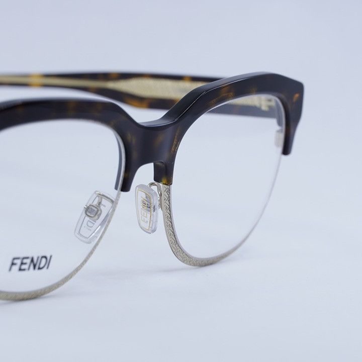Fendi Fendi FE50068U 052 Eyeglasses Havana / Gold 52mm Browline Size ONE SIZE - 8 Thumbnail