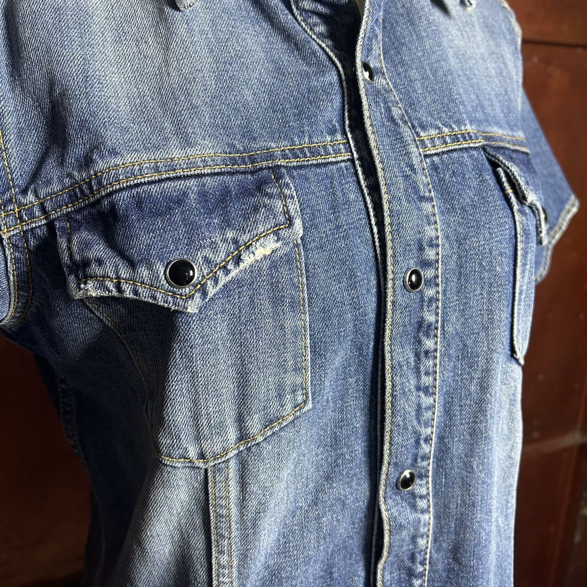 Saint Laurent Paris SAINT LAURENT PARIS Vintage Dresses Blue Denim Size L / US 10 / IT 46 - 7 Thumbnail