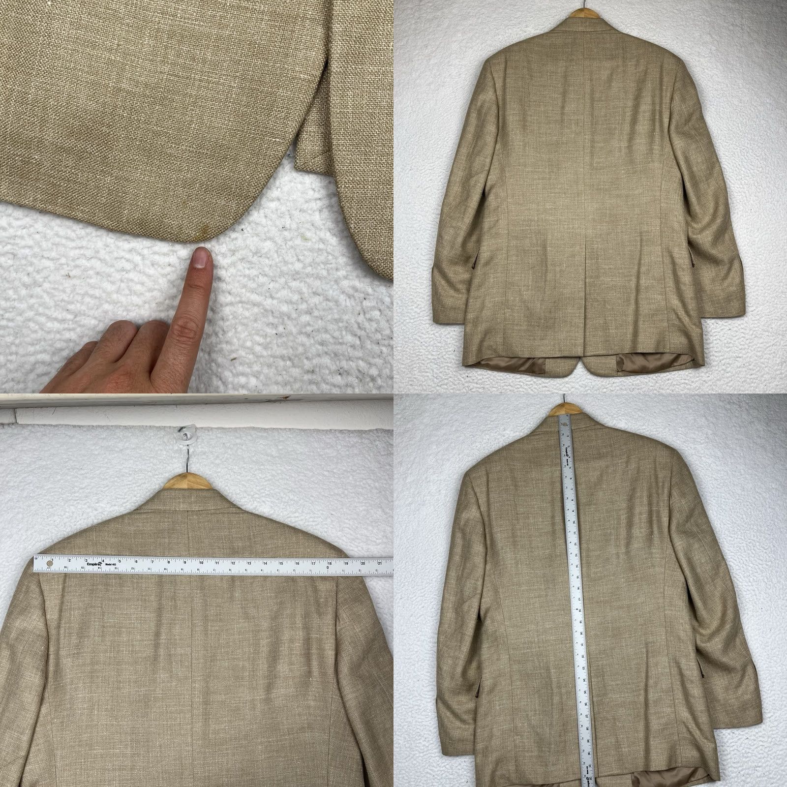 Brooks Brothers VINTAGE Brooks Brothers Jacket Mens 43 Beige Silk Linen Wool Blazer Size 46R - 8 Thumbnail