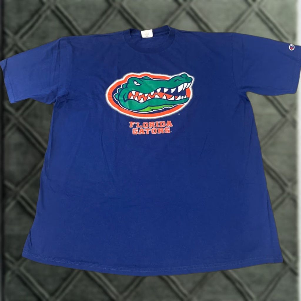 Champion VINTAGE University of Florida Gators Champion NCAA T-Shirt 2XL Blue Men 90s Cotton Shirt Size US XXL / EU 58 / 5 - 1 Thumbnail