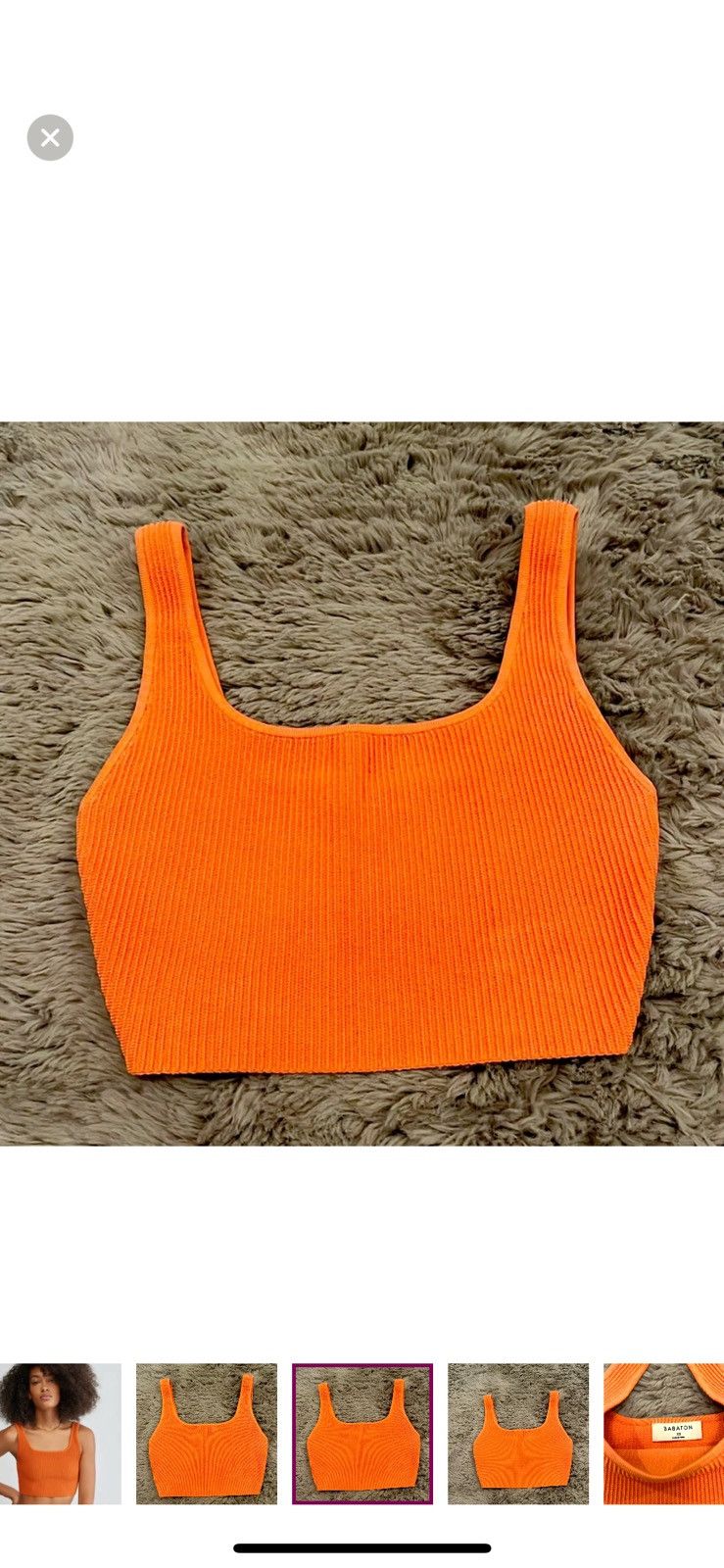 Aritzia RIBBED CROP TANK Size XS / US 0-2 / IT 36-38 - 4 Thumbnail
