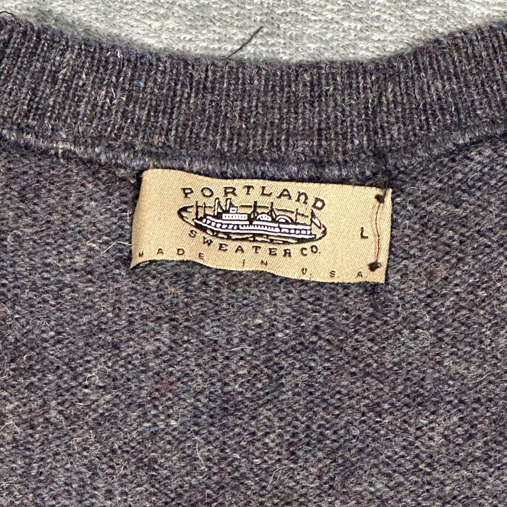 Vintage VINTAGE Portland Sweater Co Cable Knit Sweater Vest Mens Large Gray All Seasons 80s 90s Grandpa USA Made Size US L / EU 52-54 / 3 - 2 Thumbnail
