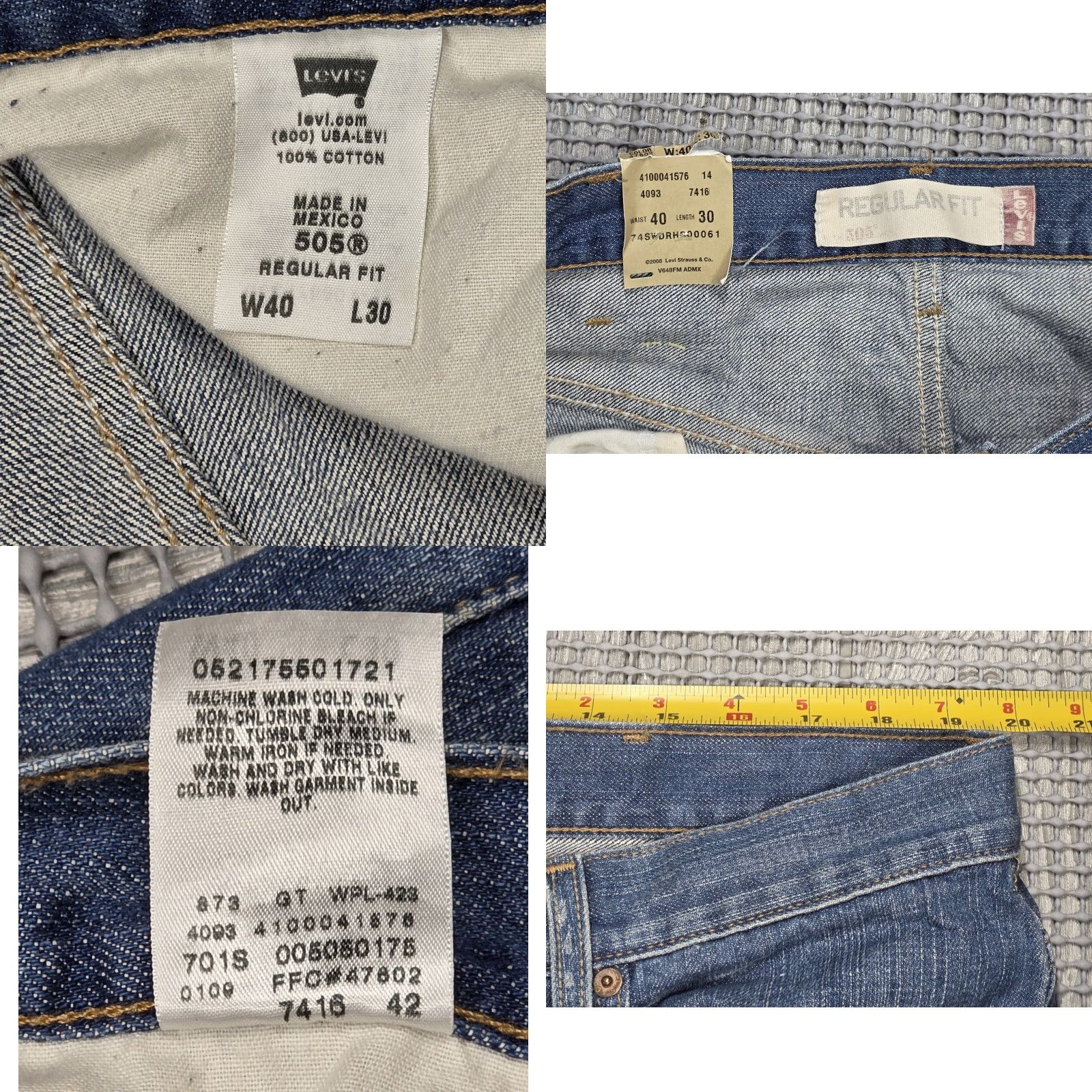 Levi's VINTAGE Levi's 505 Jeans Men 40x30 Blue Denim Cotton Regular Straight Leg Y2K NWT NOS Size US 40 / EU 56 - 9 Thumbnail