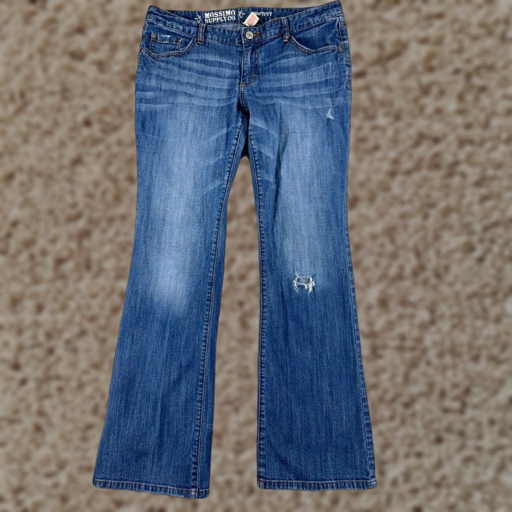 Mossimo Mossimo Women's Bootcut Jeans Size 15 Blue Denim Stretch 34x31 Low Rise Regular Fit Size 36" / US 14 / IT 50 - 1 Thumbnail