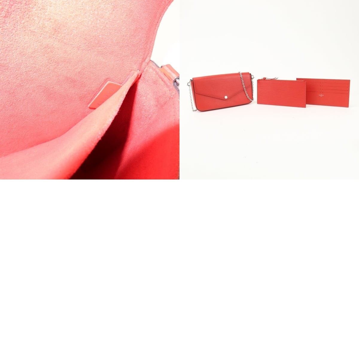 Louis Vuitton Louis Vuitton Epi Pochette Felicie Chain Wallet Red Size ONE SIZE - 8 Thumbnail