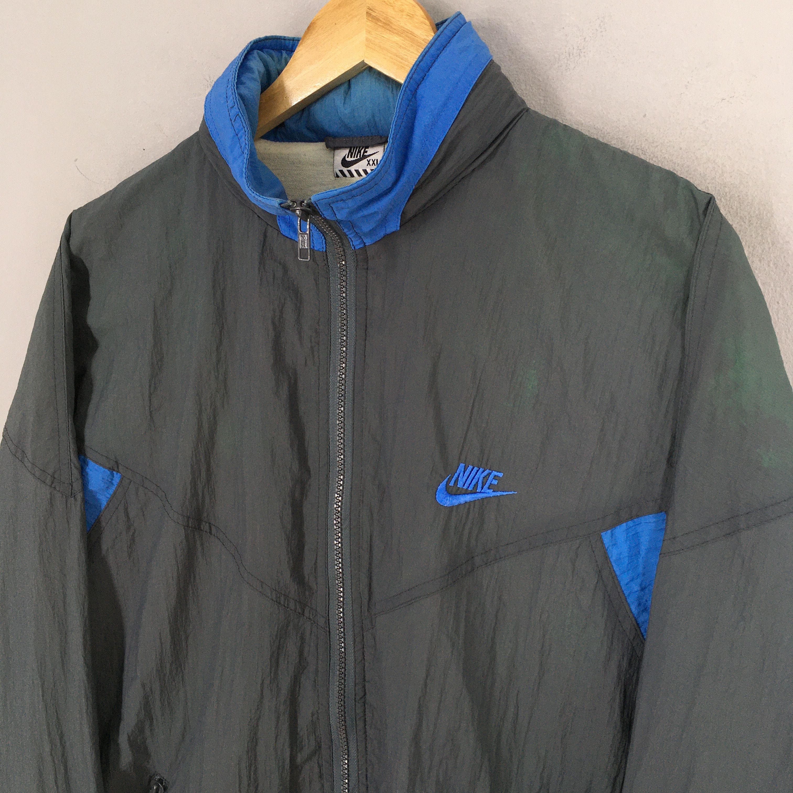 Nike Vintage 90's Nike Swoosh Gray Training Zipper Jacket XXLarge Size US XXL / EU 58 / 5 - 5 Thumbnail