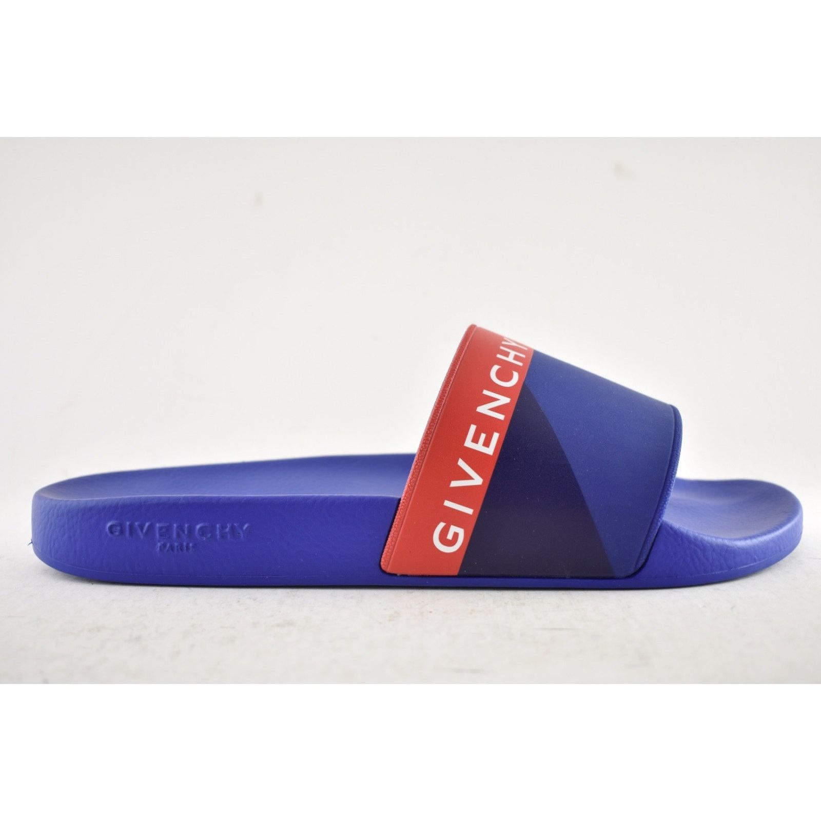 Givenchy Givenchy Blue Red White Logo Rubber Pool Slide Sandal 44 11 Size US 11 / EU 44 - 2 Thumbnail