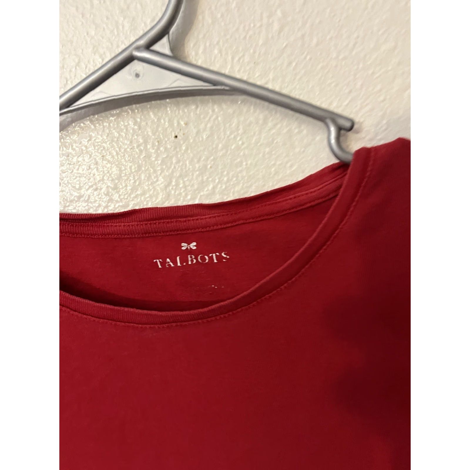 Talbots Talbots T-Shirt Red Women's Small Solid Round Neck Long Sleeve Size S / US 4 / IT 40 - 2 Thumbnail