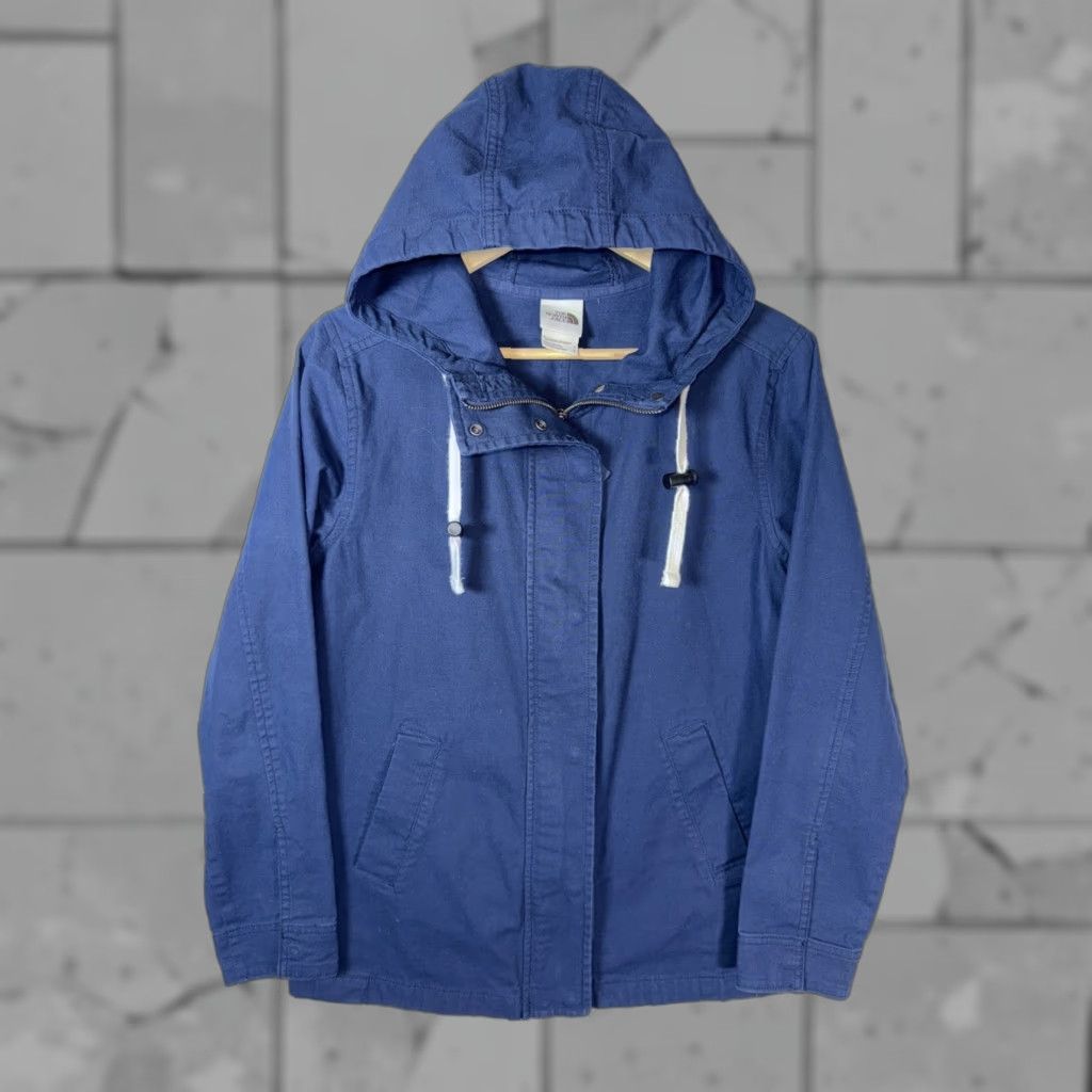 The North Face VINTAGE? Wait: The item is a The North Face Shipler Full Zip Hooded Canvas Jacket Women’s Small Navy Blue Size S / US 4 / IT 40 - 1 Thumbnail