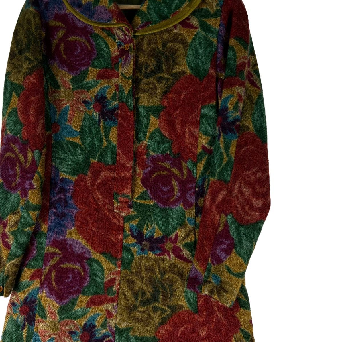 Kenzo 🔥VINTAGE KENZO LONG JACKET WOOL FULL PRINT FLOWER DESIGN Size M / US 6-8 / IT 42-44 - 3 Thumbnail