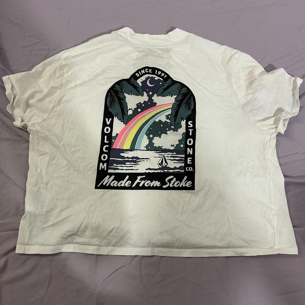 Volcom Volcom Women's White and Multi Tshirt Size XL / US 12-14 / IT 48-50 - 2 Thumbnail