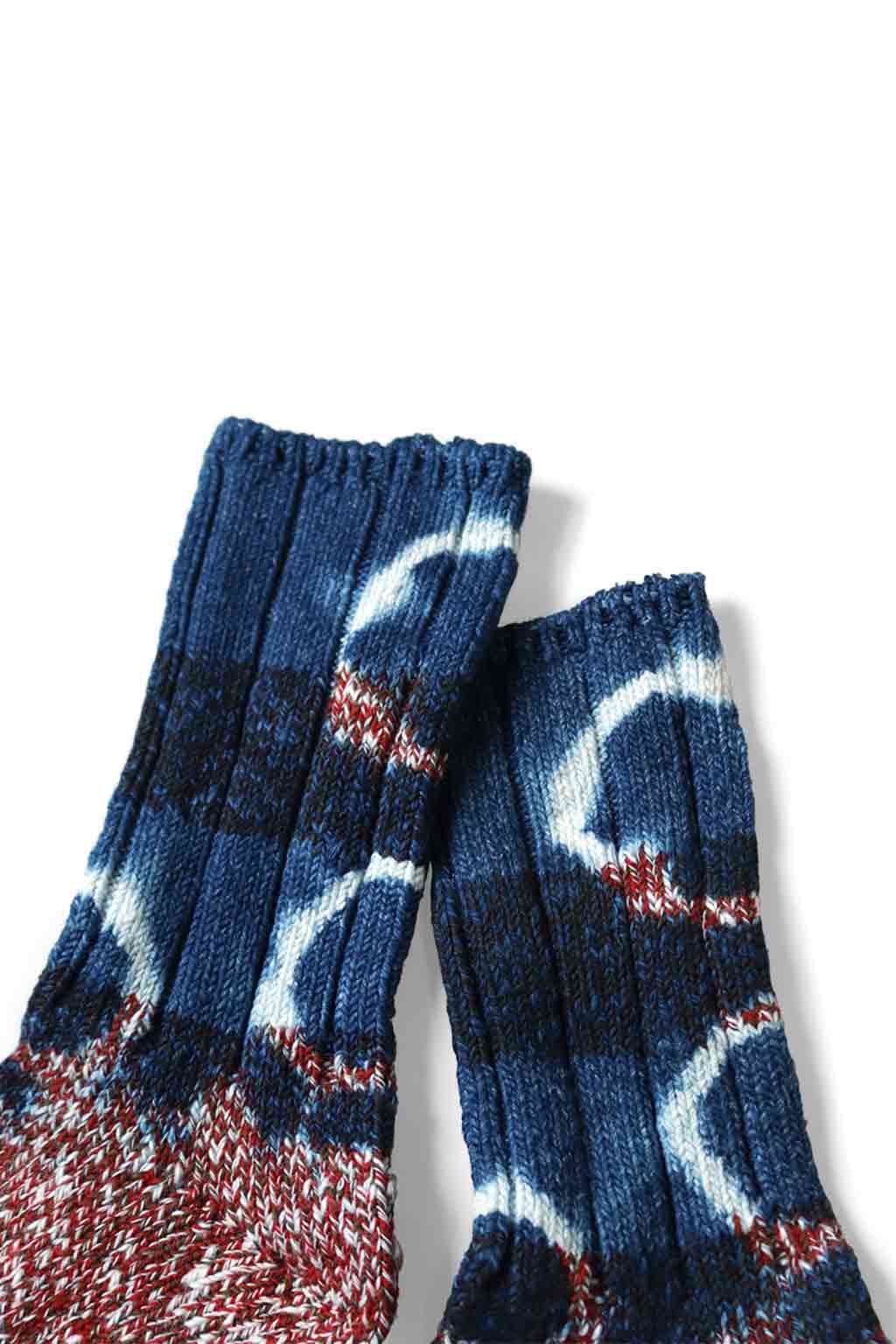 Kapital Kapital 56 Yarns Tokushima Shibori Dye Socks Indigo Size ONE SIZE - 3 Thumbnail