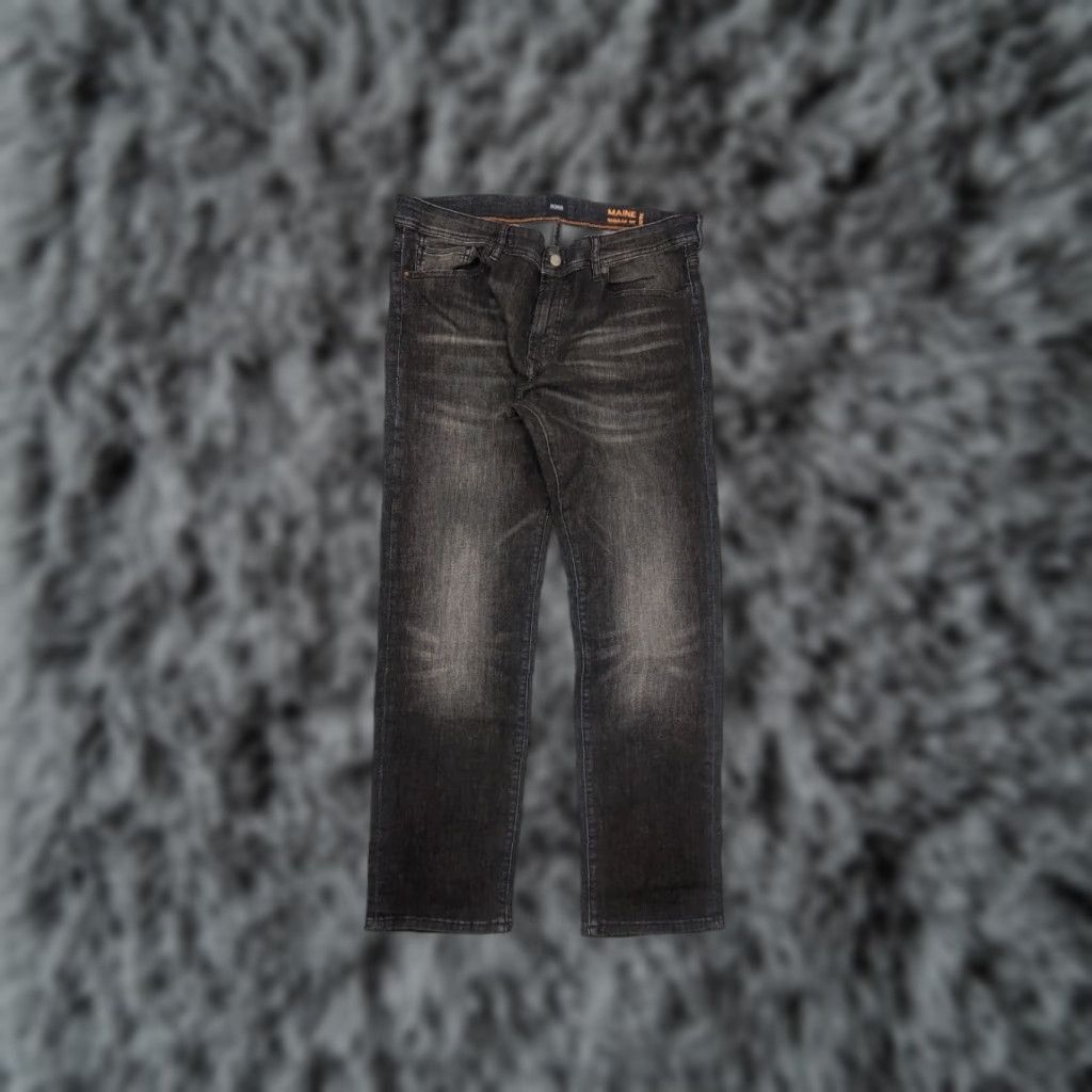 Hugo Boss HUGO BOSS Jeans Regular Denim 36 37 Dark Gray 5-Pocket Stretch Regular fit Denim Jeans Mens Size US 36 / EU 52 - 1 Thumbnail