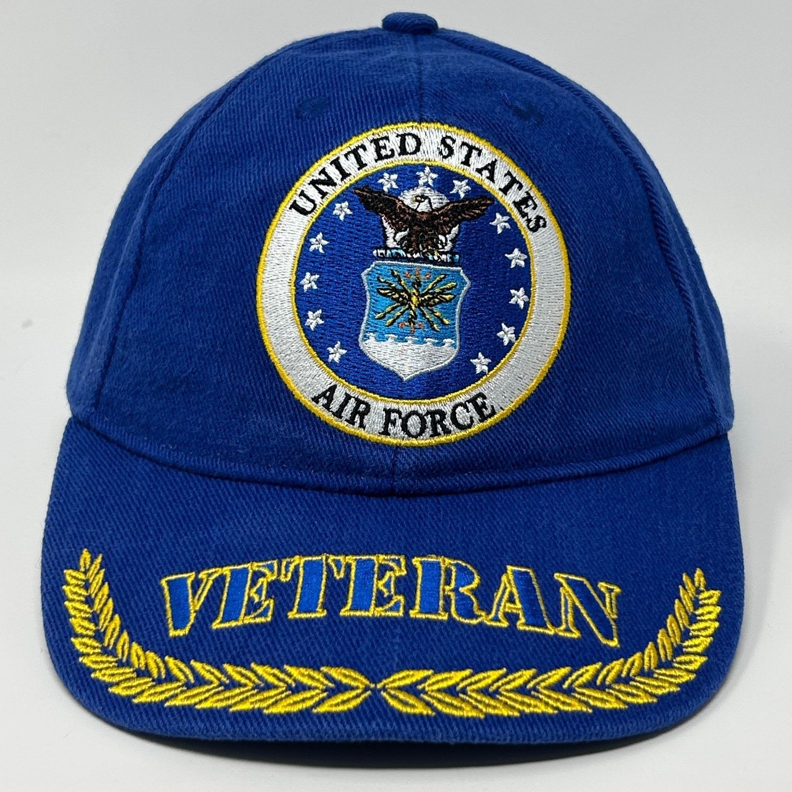 Other US Air Force Veteran Hat Cap Blue USAF Gold Leaf Leaves Size ONE SIZE - 9 Thumbnail