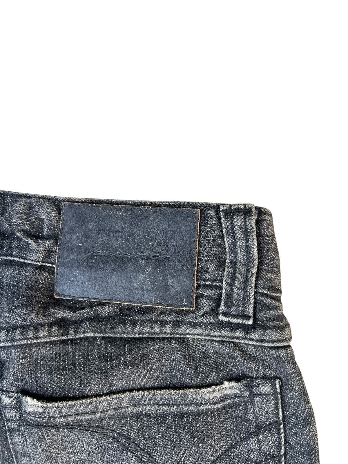 Shellac Jama Rico Japan Faded Distressed Ankle Zipper Denim Jeans Size US 29 - 18 Thumbnail