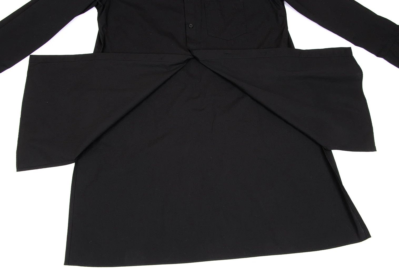 Yohji Yamamoto Double Color Cotton Long Shirt Black 3 Size US L / EU 52-54 / 3 - 10 Thumbnail