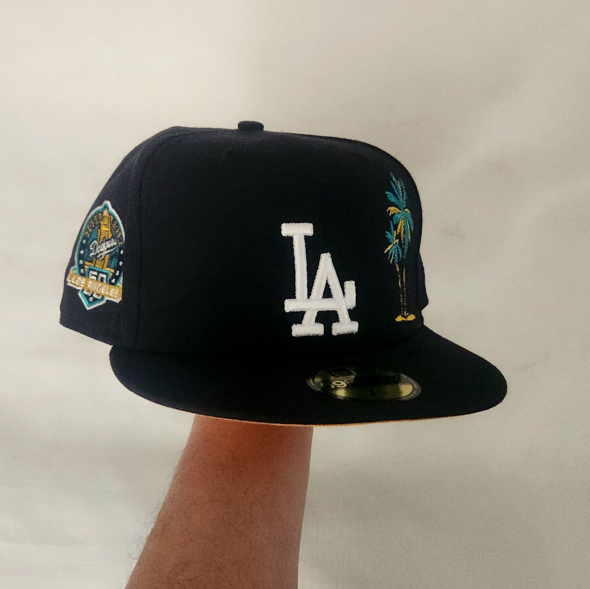 Cooperstown Collection × New Era New Era Los Angeles Dodgers 60th Anni Patch Black Palm Trees Size ONE SIZE - 5 Thumbnail