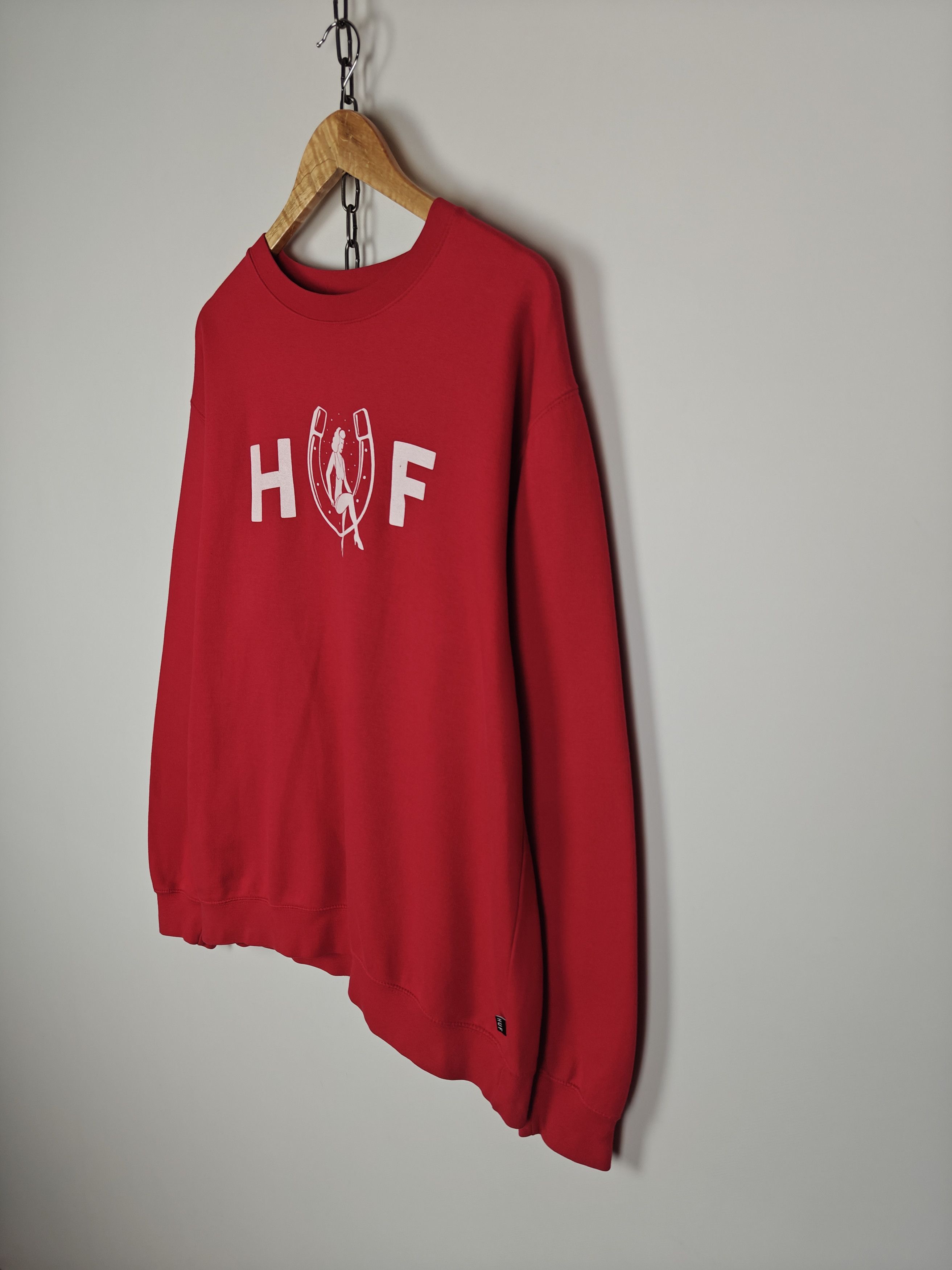 Huf HUF Sweatshirt Crewneck Center Logo Red Skate size L Size US L / EU 52-54 / 3 - 7 Thumbnail